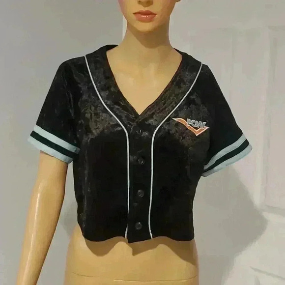 Pony velvet cropped baseball jersey - Picture 2 of 7